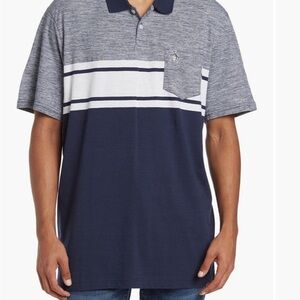 Original Penguin white and blue striped polo shirt